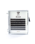 Brown eyelash extensions 6-line mix tray by Lovely US with up to 4,000 natural-looking lashes