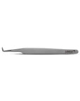 Professional stainless steel eyelash extension tweezers with 45° angle for isolating and positioning lashes