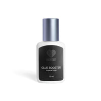 Bottle of 'Lovely' glue booster with a black label on a white background