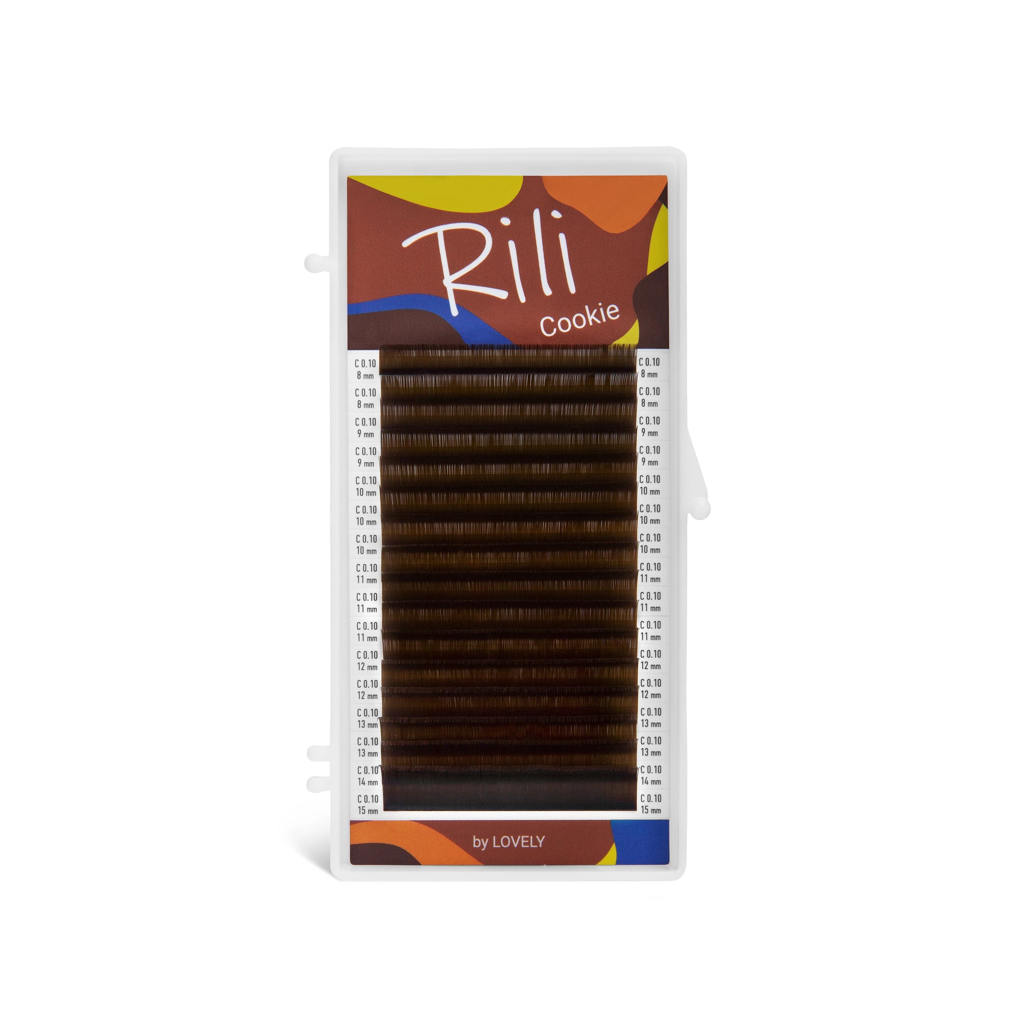 Rili Cookie milk chocolate brown eyelash extensions 16 line mix tray - professional lash supplies