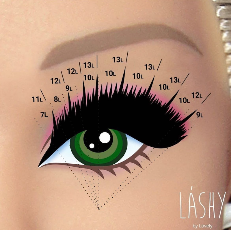 Lashy Eyelash Extensions Green - 16 Lines