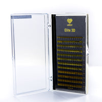 Elite 3D premade eyelash extension fans 12-line tray by Lovely US for natural volume lash looks